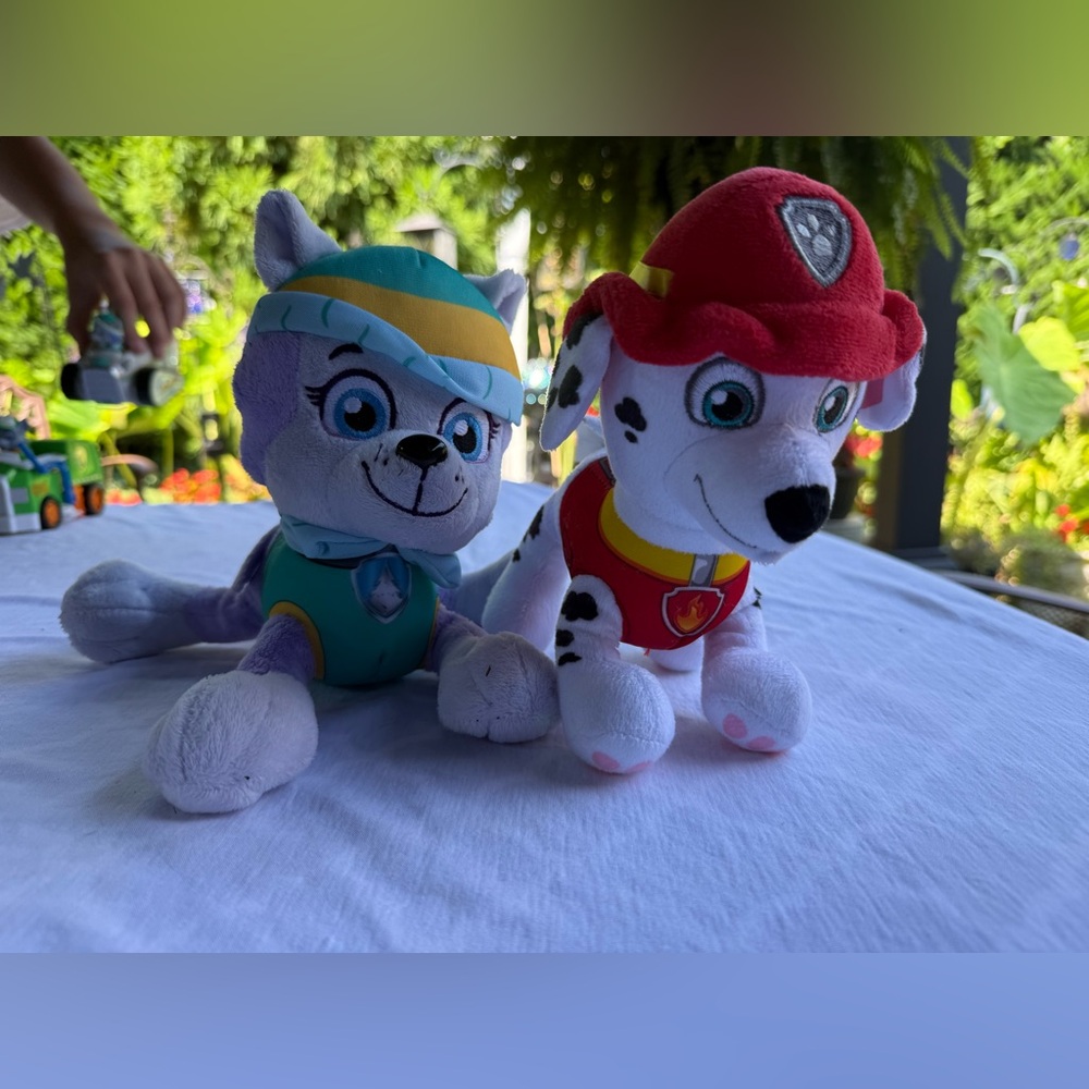 Nickolodeon Paw Patrol Everest and Marshall Stuffed Animals Nick.Jr